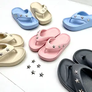 Sandal santai  Sendal Jepit Cewek Rose Empuk Modis Sandal Wanita Eva Anti Licin Size 24 - 41【COD】