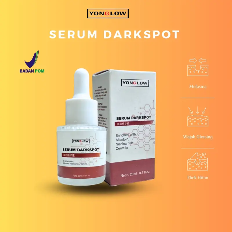 Yonglow Serum Cina Flek BPOM Darkspot Removal Penghilang Melasma Hiperpigmentasi Bintik Hitam Bekas Jerawat Wajah Ampuh Pencerah Mencerahkan Kusam 5
