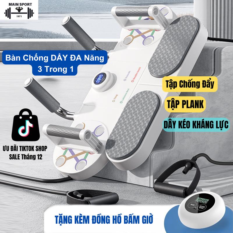 Dụng Cụ Tập Chống Đẩy Tập Plank Dây Kéo Kháng Lực 3 Trong 1 - Giúp Tập Luyện Tay - Tặng Kèm Đồng Hồ Bấm giờ Thông Minh- Thế Hệ Mới 2025. hand grip Nam Móc Khóa Xà Đơn
