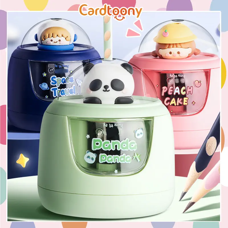 Serutan Rautan Pensil Elektrik Lucu Imut Motif Hewan Pencil Sharpener Electric Cute Animals Astronot Panda 0