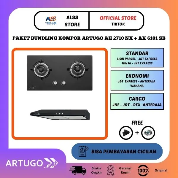 Paket Bundling Kompor Tanam Artugo AH 2710 NX + Cooker Hood AX 6101 SB (60cm)