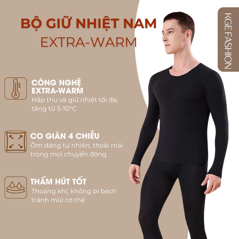 Bộ đồ giữ nhiệt nam Extra-Warm Ấm áp - Mỏng nhẹ - Tàng hình dễ phối đồ mùa Đông 810 Men