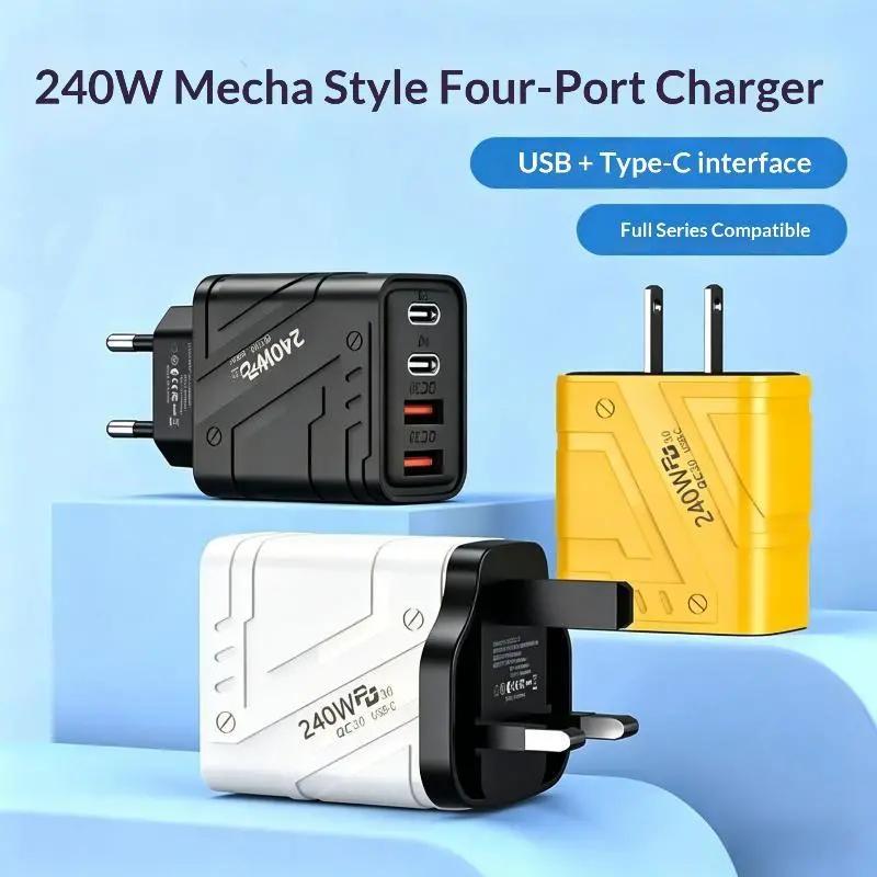 Sale sốc - 40%240W Mecha Thiết Kế Đa Cổng Sạc Nhanh 4-Cổng USB Loại C Trạm Sạc…