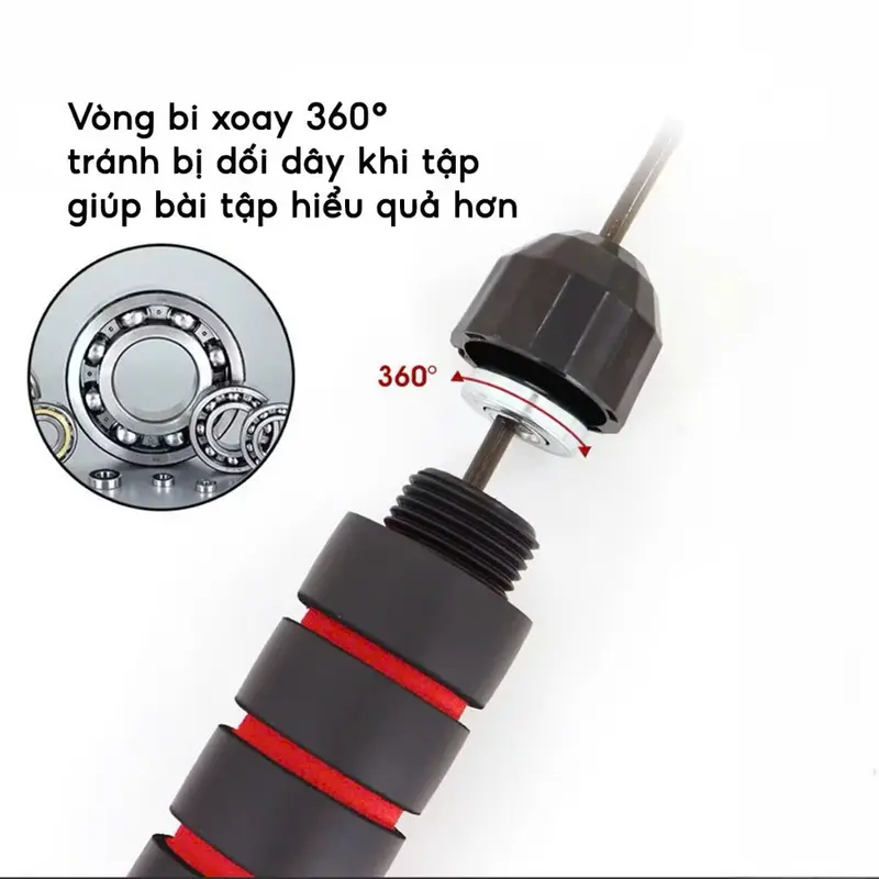 Dây Nhảy Thể Dục Lõi Thép Tập Thể Lực Có Tạ Sắt Dài 2,7m Nhảy Dây Tốc Độ Giảm Cân  Chống Trượt Nhiều Màu Lựa Chọn 3