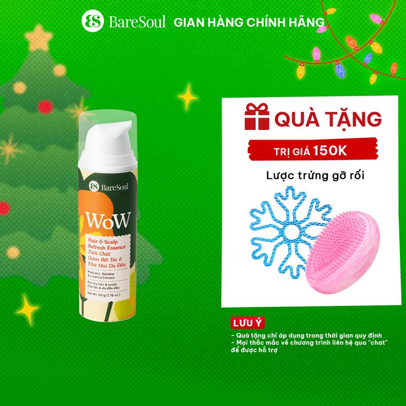  BareSoul Gel tinh chất giảm bết kiềm dầu khử mùi & làm mát da đầu với Prebiotic Betaine & Cam thảo BareSoul WOW 50g 