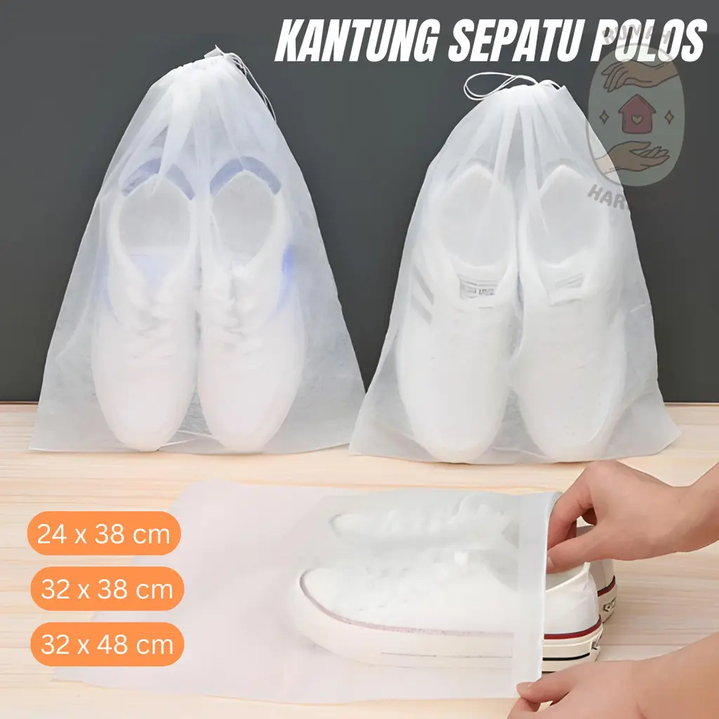 Tas Serut Penyimpanan Sepatu / Dustbag Disposable Bag / Shoe Pouch Travel / Bag organizer