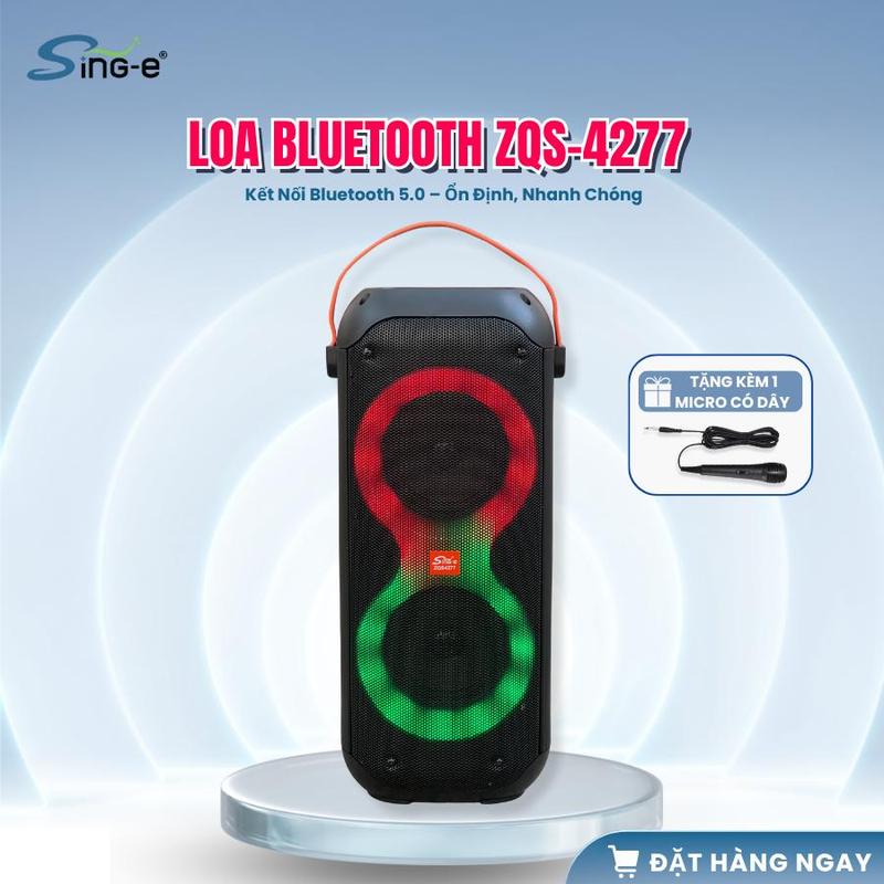   FPB  Loa Bluetooth ZQS-4277 loa Karaoke bass đỉnh công suất lớn phù hợp hát ngoài trời hát gia đình bass ấm âm vang 