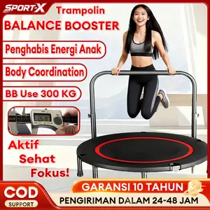 【Eksklusif untuk Creator】SportX Trampoline Alat Olahraga Lompat Trampolin Fitness Olahraga Gym Lipat & Tahan Lama untuk Dewasa & Anak-anak 121.2x121.2x115 CM