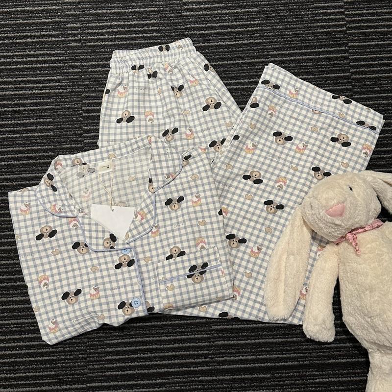  SET BỘ NGỦ DÁNG QUẦN DÀI FORM RỘNG CHẤT ĐŨI MỊN HÀN - AMME - 8213 - JEMCLOSET 