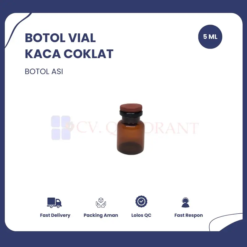 Botol Vial Kaca Coklat Tutup Karet / Botol ASI / Dapat disesuaikan 1