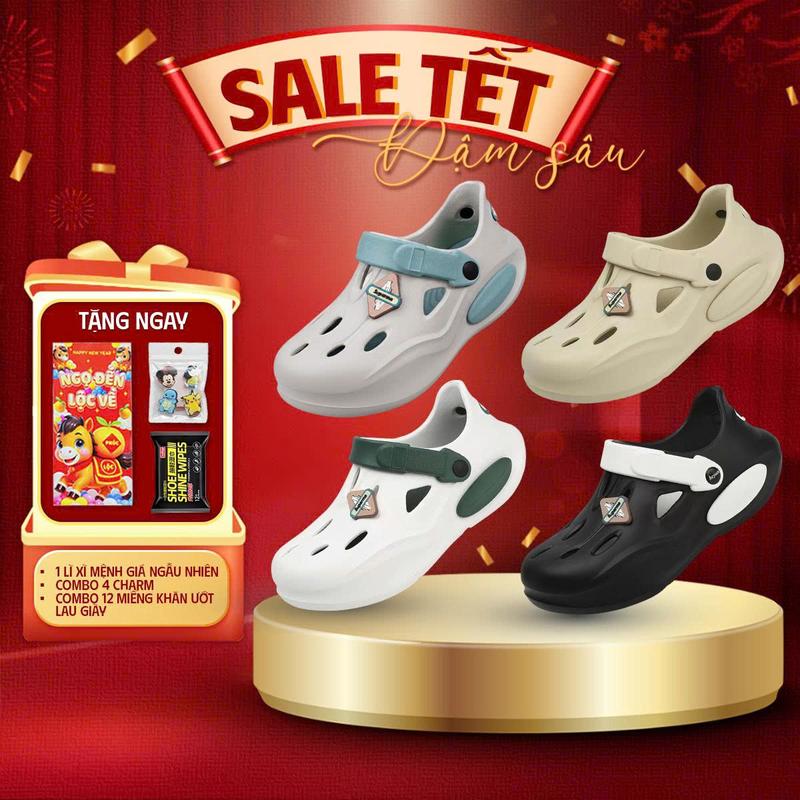   HÀNG SẴN  LÌ XÌ TẾT+CHARM+KHĂN LAU GIÀY  Sneaker HEYUN Giày Sục EVA Cao Su Nguyên Khối Nam Nữ – Giày Sneaker Đế Bằng Nhẹ Êm Chống Nước – Đi Mưa Đi Chơi Đi Học Du Lịch – Phong Cách Trẻ Trung 2026 
