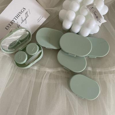 Portable Cute Contact Lens Box Case For Eyes Care Kit Candy Solid Color Softlens Case Kontak Lensa Case Polos Cleaning 6