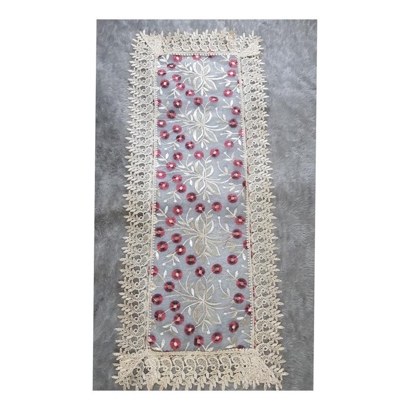 Product Introduction of taplak meja ruang tamu mewah ukuran 100 x 40cm rajutan bordir 9