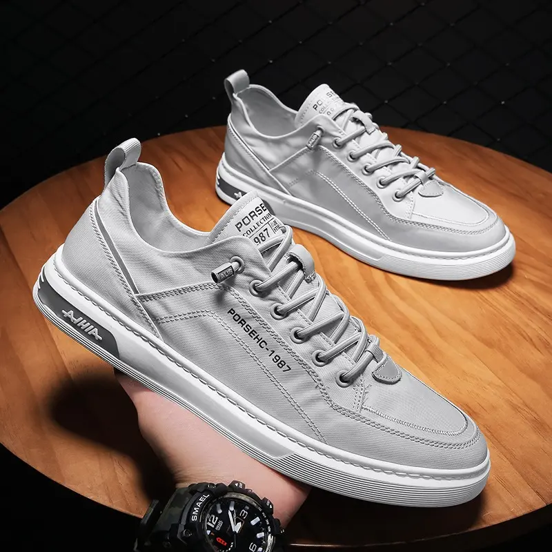 [COD] Sepatu Pria 2025 Sepatu Kain Kasual Pria Trendi Baru Sepatu Kets Bersirkulasi Serbaguna Sepatu Kanvas Pria Canvas Casual Sneakers Hitam Shoes
