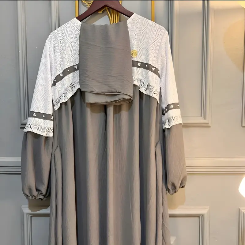 AULIA DRESS/GAMIS MUSLIM WANITA BAHAN CRINGKLE MIX BRUKAT PREMIUM 3