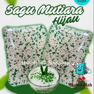 Sagu mutiara Hijau 1kg/Pacar cina/Sekoteng pacar cina,biji delima mutiara sagu