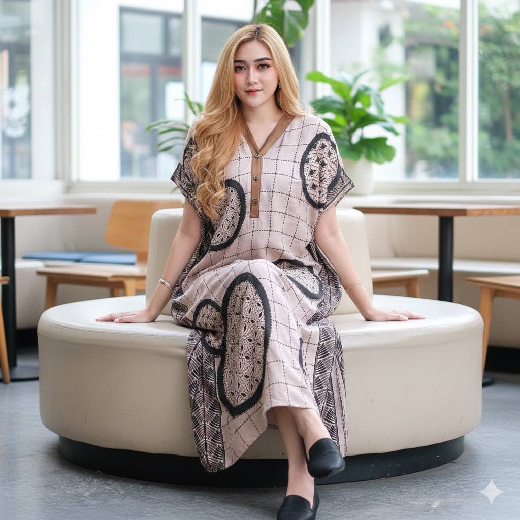 Daster Yuriko Dress Baju Wanita Santai Kancing Depan Busui Ld 130cm Pb 115cm Bahan Rayon Adem Bumil Pendek Panjang Tidur Motif Elegan Ibu Nyaman Menyusui