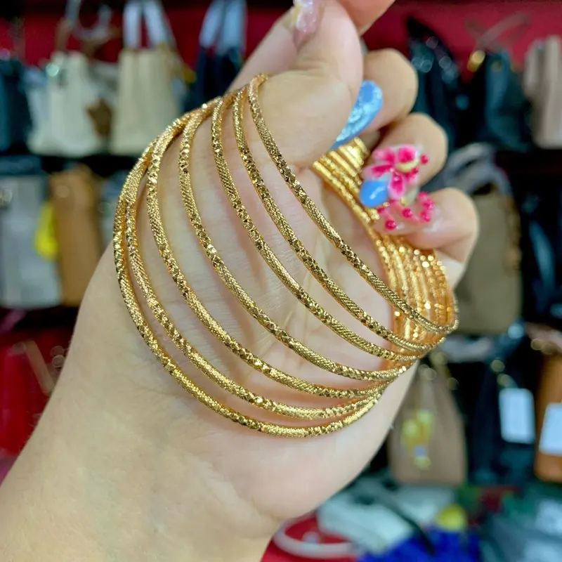 Benika Accesories - Gelang Tangan Keroncong Xp Set 7 Motif Ukir Kaca Dove Bahan Tembaga Logam Stainless Aman Harian Rekomendasi Keroncong Daily Harian Pakai Perhiasan Permata Bracelets Kulit 4