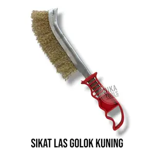 Sikat Las Kawat Kuningan Gagang Fiber Wire Brush Kuning CAB