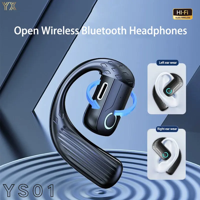 Tai Nghe Một Tai, YS01 Mở Tai, Tai Nghe Không Dây Bluetooth 5.4, Âm Thanh Bass, Tai Nghe Thể Thao Và Kinh Doanh, Thích Hợp Để Đeo Với Tai Trái Và Phải, Có Micro, Điều Khiển Cảm Ứng, 【 YX 】, Hàng Mới Về, Năm 2025