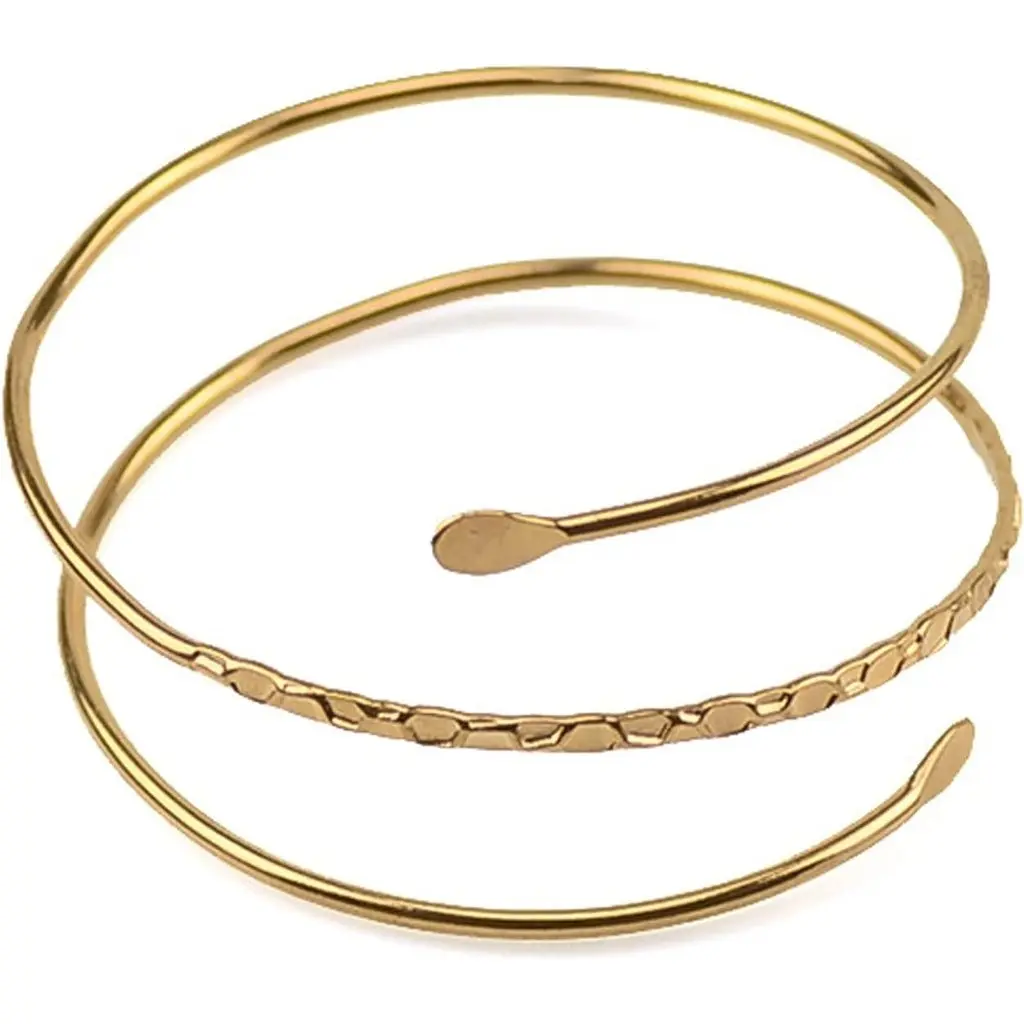 Caiyao Punk Cool Adjustable Upper Arm Bracelet Open Cuff Bracelet Loop Bracelet Minimalist Vortex Leaf Arm Band Minimalist Arm Vintage Jewelry Women and Girls