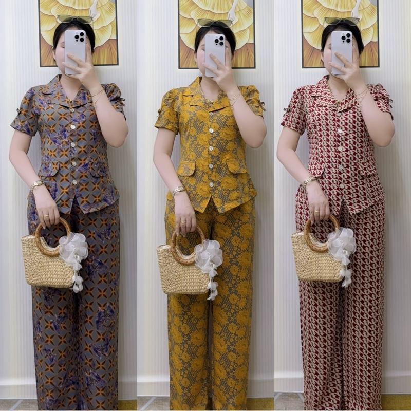 Cổ Vest - Quần Suông sét bộ cổ vest quần ống suông chất liệu vải mango mềm mịn nhẹ mát kiểu dáng 2 nắp túi sang trọng