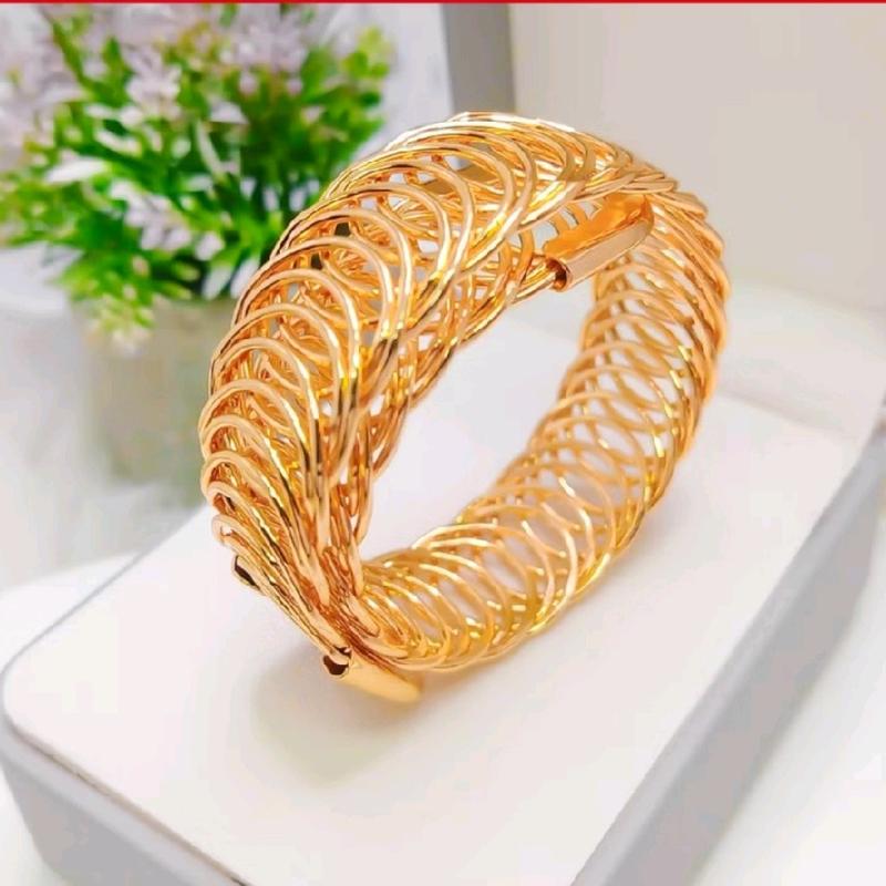 Gelang bangle wanita rajut elastis emas 24k pilihan elegan modis 4