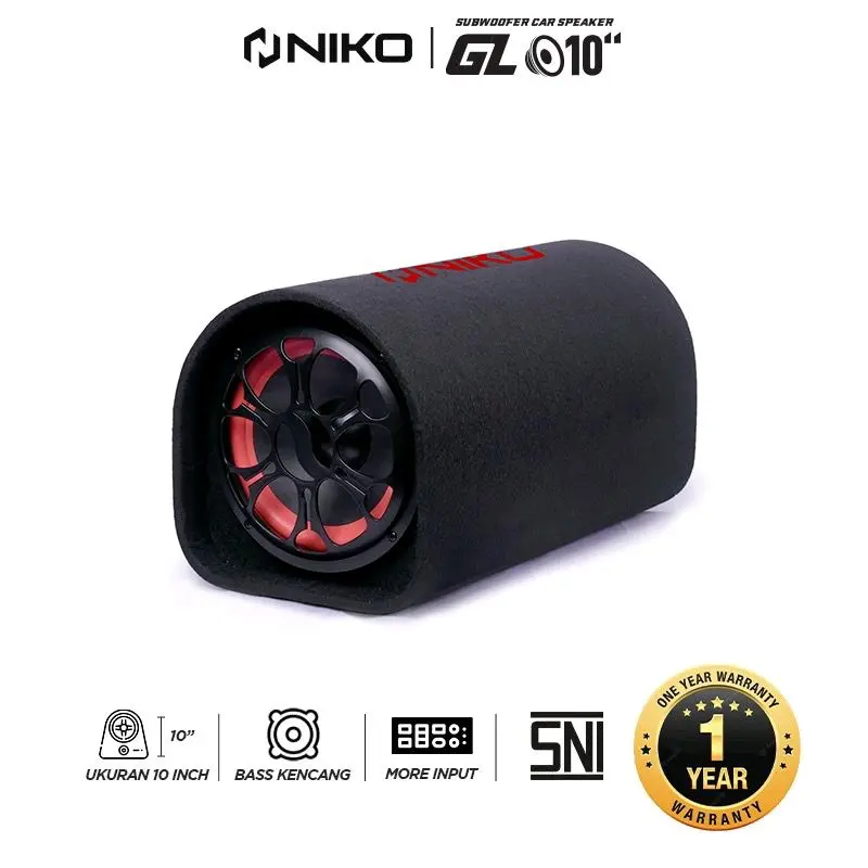￼NIKO GL10 Subwoofer Car Speaker 10 inch 100 Watt  - Speaker Bluetoth Tabung 10 inch l GARANSI RESMI Bluetooth 0