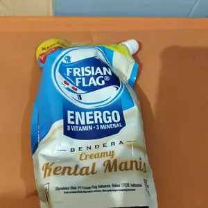 Frisian flag kental manis bendera putih pouch 535 gr