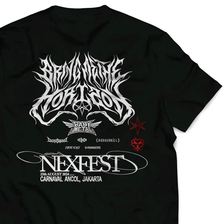 Kaos BMTH x Babymetal Bring Me The Horizon Jakarta Concert 2024 T-shirt Distro Band BRING ME THE HORIZON