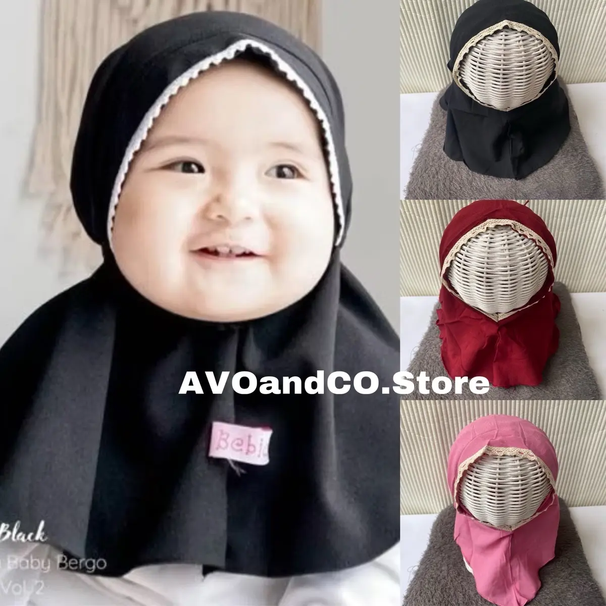 Bergo Bayi 0-1Tahun / Bergo Bayi Renda Usia 0-1Tahun