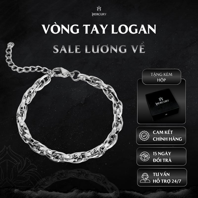 Vòng tay nam nữ Mercury Logan - Trang sức Phụ kiện thời trang Unisex - Thiết kế Basic cá tính Titan
