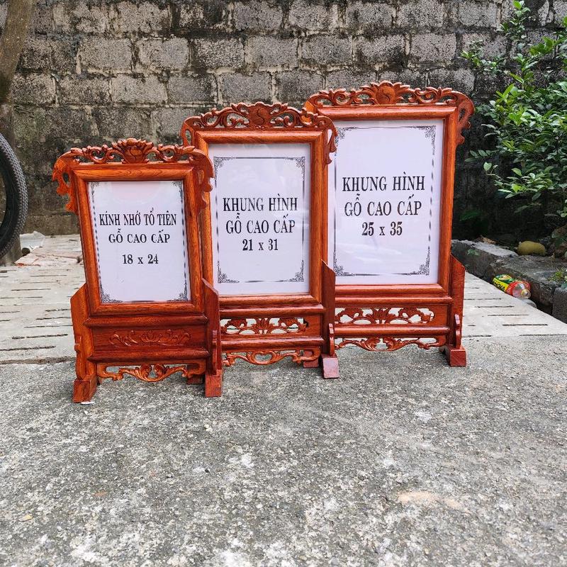 Khung ảnh thờ gỗ hương Decor đủ kích thước - Model 1 đồ _