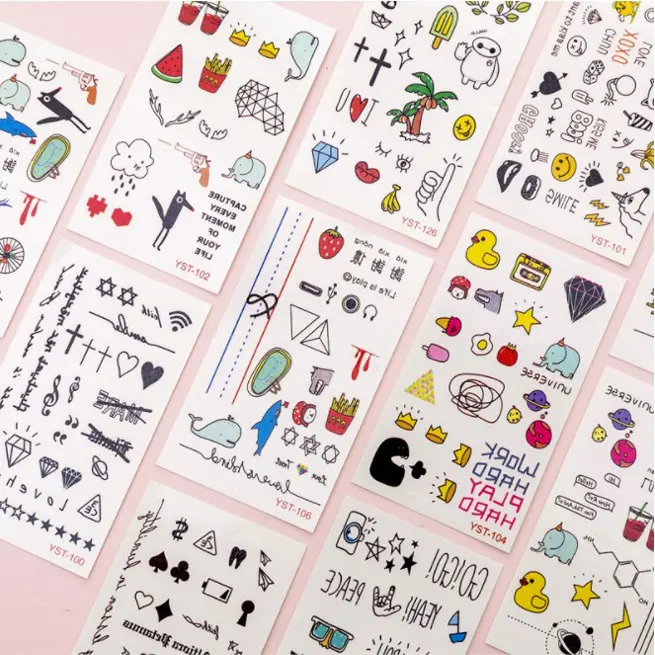 [COD]Sticker Mini Cartoon Kartun Tatto Sticker cute watter proof temporary warna-GY