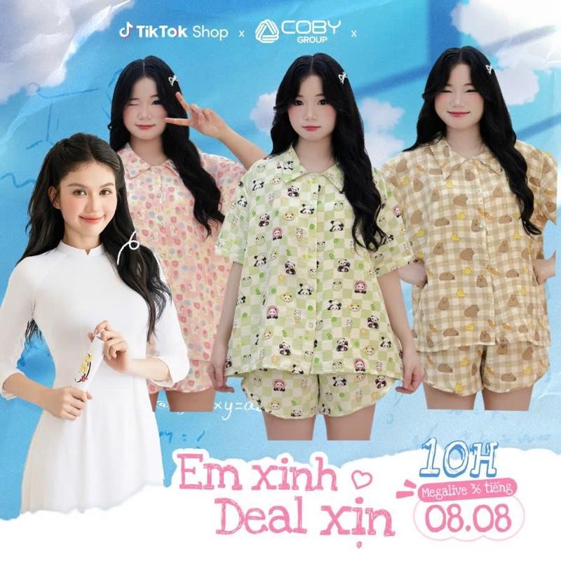 [xả kho hè] bộ  ngủ nữ tiểu thư cổ bẻ vải đũi bông mây mùa hè mặc đi ngủ mát mẻ thoải mái Women Quần Ngủ Áo Ngủ Cotton bẻ2