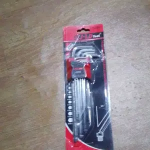 JLD Kunci L Panjang Pendek Set 9Pcs Ujung Segi Enam Hex Key Wrench Long Ball Point Hexagonal