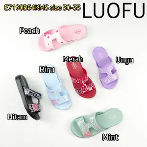 E7190B54KMS LUOFU ORIGINAL jelly sandal selop anak cewek sendal slop karet import