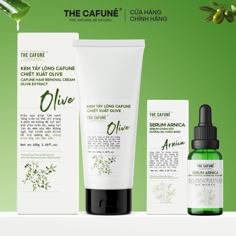 Combo Kem Tẩy Lông Bikini 100ml và Serum Dưỡng Da Sau Tẩy Lông Arnica 20ml, Tặng thìa gạt lông TCF Nữ