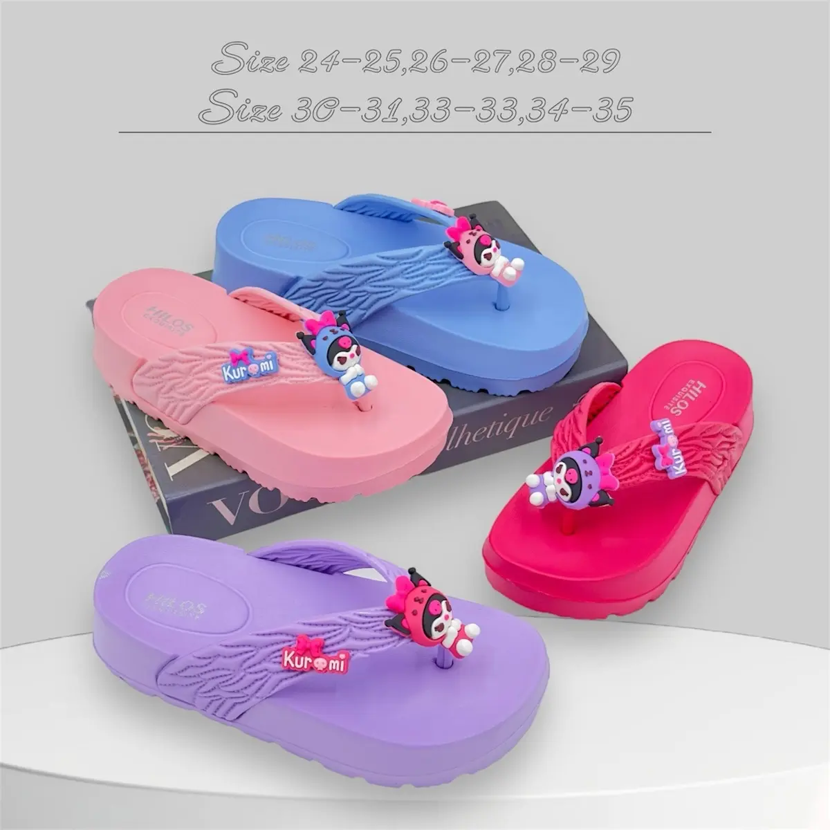 Sandal Jepit NJ Kuromi Tebal Anak Perempuan Terbaru Tahan Air Non Slip Fashion