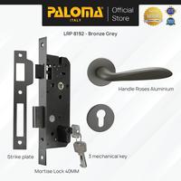 Gambar PALOMA Gagang Pintu Door Handle Pintu Roses Lever Engkol Pisah Misah Paket Kunci Pintu Lockset Lock Set Complete Komplit Superalum Lite Chrome Silver Grey Abu HRP LRP 8192 - Hanya Handle dari PALOMA Official Kota Administrasi Jakarta Timur 4 Tokopedia
