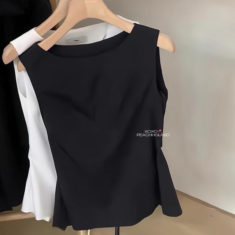 prudence top | Gray Backless Hollow Sleeveless Vest Top for Women Short Summer Gentle Temperament Chic Small Shirt Doll Shirt Shirt 1