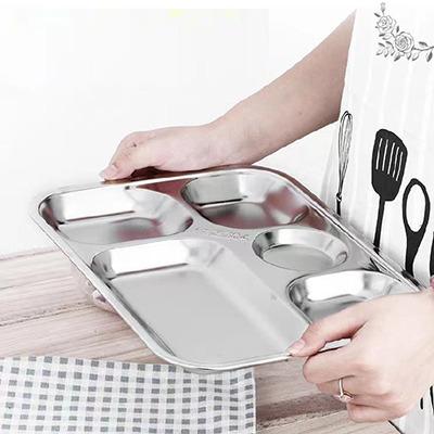 Piring Makan 5 sekat  Bahan Stainless Steel Tempat Makan Fast Food 5 Sekat 0