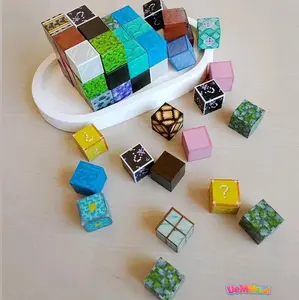 (20pcs)mainan balok magnetic minecraft motif random,balok kubus 2cm