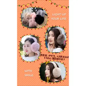 Foldable Winter Earmuff Wanita Dewasa Korea Penghangat Telinga