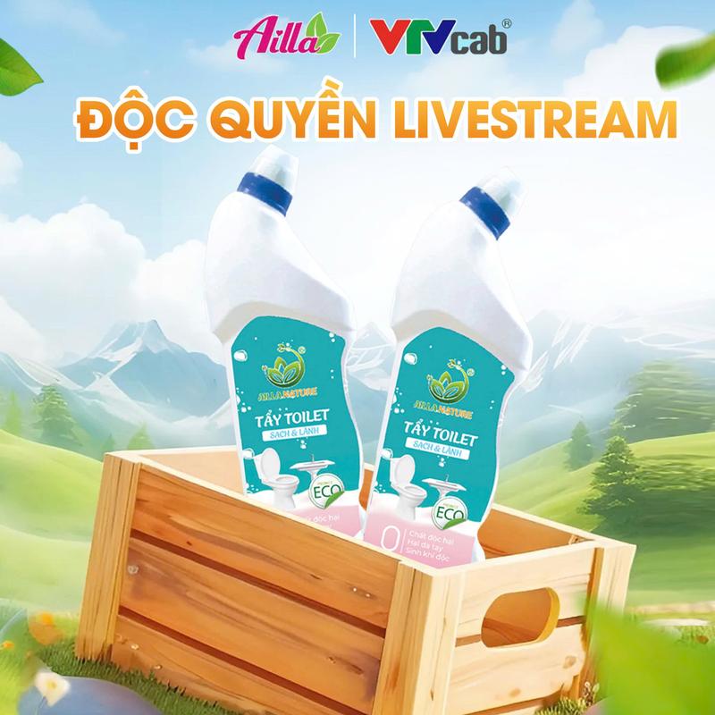 Chai Nước Tẩy Bồn Cầu Ailla Đậm Đặc, Làm Sạch, Khử Mùi Hôi, Diệt Vi Khuẩn Vượt Trội, An Toàn Với Men Sứ 1000ML