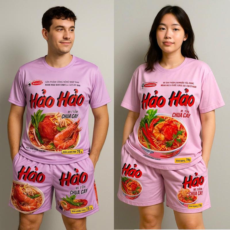 Đồ Bộ mì Hảo Hảo 10kg-125Kg hài hước mặc hội nhóm Nữ - gia Đình Đồ cosplay chất co dãn không xù lông Top Women