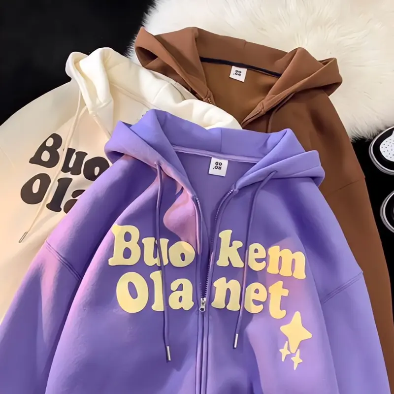 Zipper BUO KEM Y2K korean style harajuku  ullzang jaket hoodie sweater baseball ootd trend fashion viral terbaru anak muda jaman sekarang bigsize oversize pria wanita cewek cowok outfit santai remaja dewasa fleece tebal murah best seler jumbo modern S-6XL 3