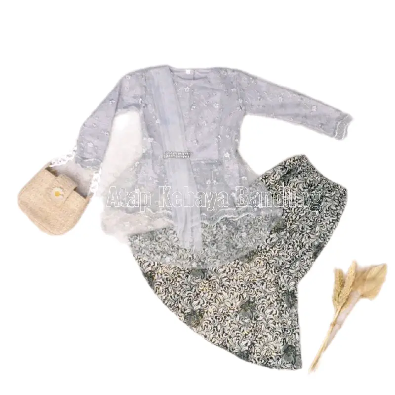 (AKB1) Setelan Baju Kebaya Anak Perempuan Model Rok duyung Cocok umur 4-14 tahun fashion keren kekinian Bordir 5