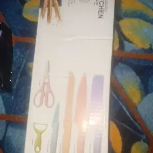 ￼Pisau Dapur Set 6 in 1 Bahan Stainless Steel PREMIUM Kitchen Knife Set Stainless Steel Anti Lengket