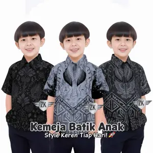 Kemeja Batik Anak Lengan Pendek Bahan Katun Adem Tidak Panas Fashion Style Keren Tiap Hari